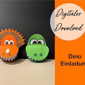 Kindergeburtstag Einladung Dinos zum selber basteln (DIY)