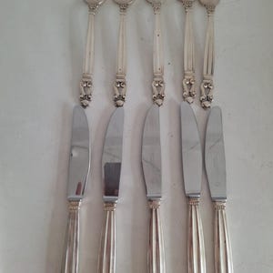 Rare Vintage Georg Jensen Sterling Silver Cutlery Set of 10