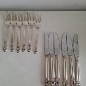 Vintage Georg Jensen Sterling Silver Cutlery Set of 12