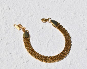 Custom Gold Shape Vintage Mesh Bracelet Vintage Jewelry  Bracelet Stainless Steel Waterproof AntiTarnish Gold Jewelry Her Gift Mom Bracelet