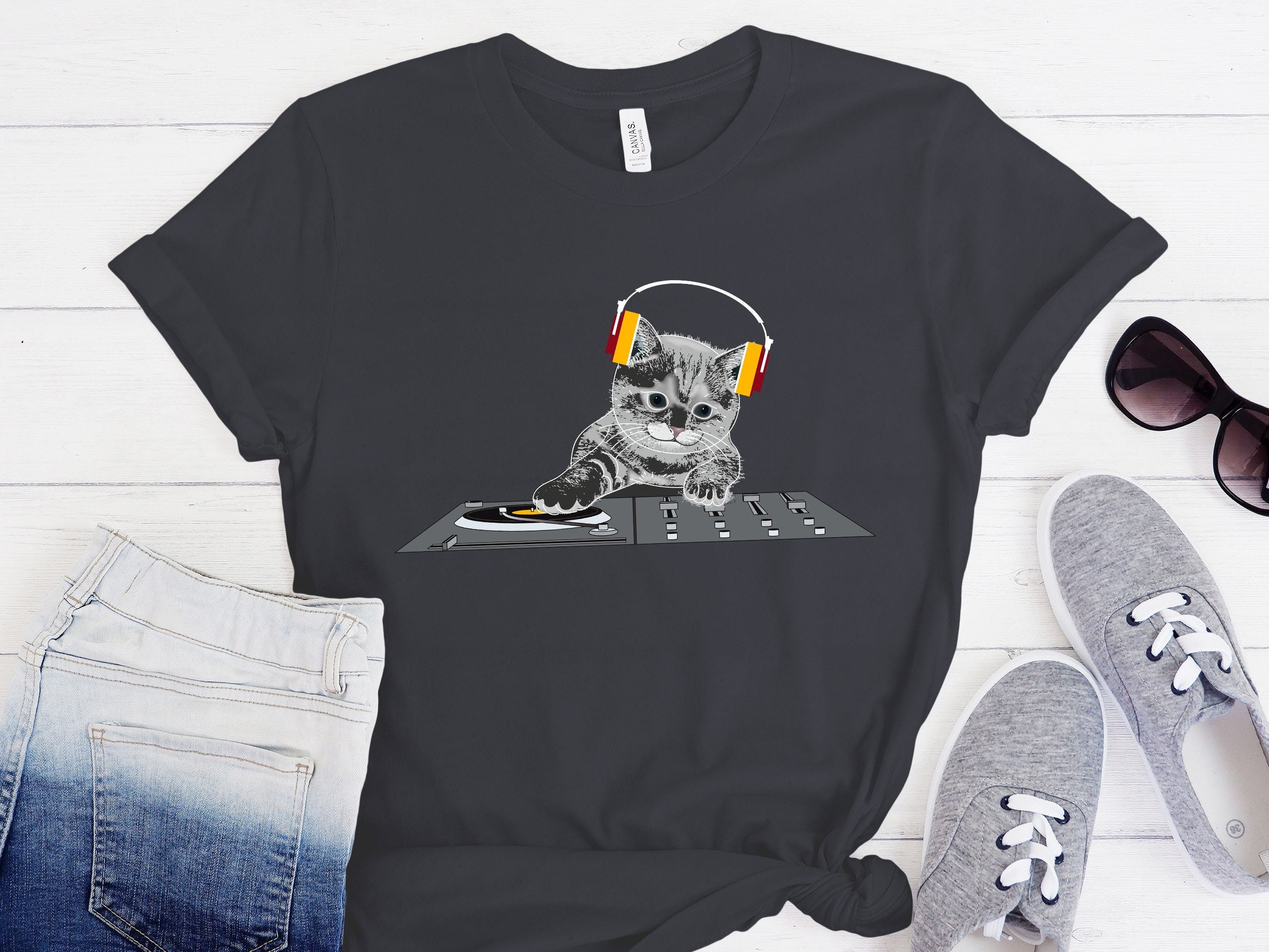 Dj Cat Shirt Etsy Canada
