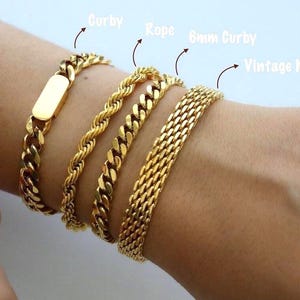 Custom Gold Shape Vintage Mesh Bracelet Vintage Jewelry Gold Bracelet Stainless Steel Waterproof Anti tarnish Gold Jewelry Gift Mom Bracelet