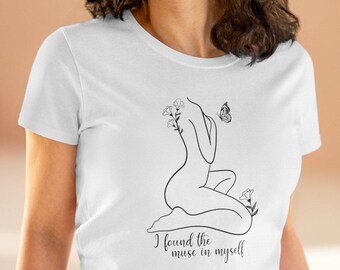Camiseta espiritual, bohemia, de amor propio para mujer, salud mental, mindfulness, arte de línea fina, regalo especial