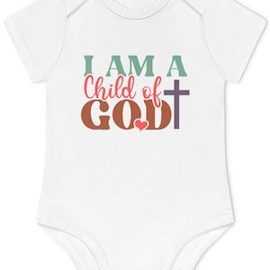 Baby Bodysuit Romper Faith, God, Religious, Christian, Baptism Gift, Birth Gift