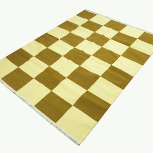Handwoven Kilim Rug: Scandinavian Wool Jute Flatweave