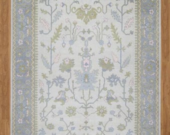 Hand Knotted Wool Rug | Elegant Grey, Vintage Persian Style
