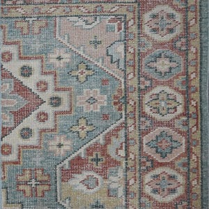Hand Knotted Oushak Rug: 8x10 Turkish Wool Area Rug