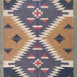 Tapete Kilim de lã feito à mão: tapete boho para sala de estar