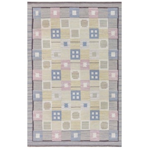 Handwoven Wool Jute Kilim Rug: Multicolor Flatweave Area Rug 8x10
