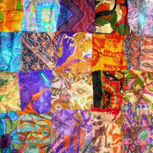 Pure Soie Sari Tussar Sari 100% Soie Vintage Indien Tissu Recyclé
