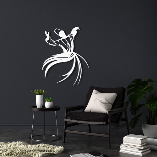 Whirling Dervishes Simple Design outlet Metal Islamic Wall Art, Modern Sufi, Rumi Calligraphy (Semazen) Wall Decor, Arabic Line Art Wall Decor