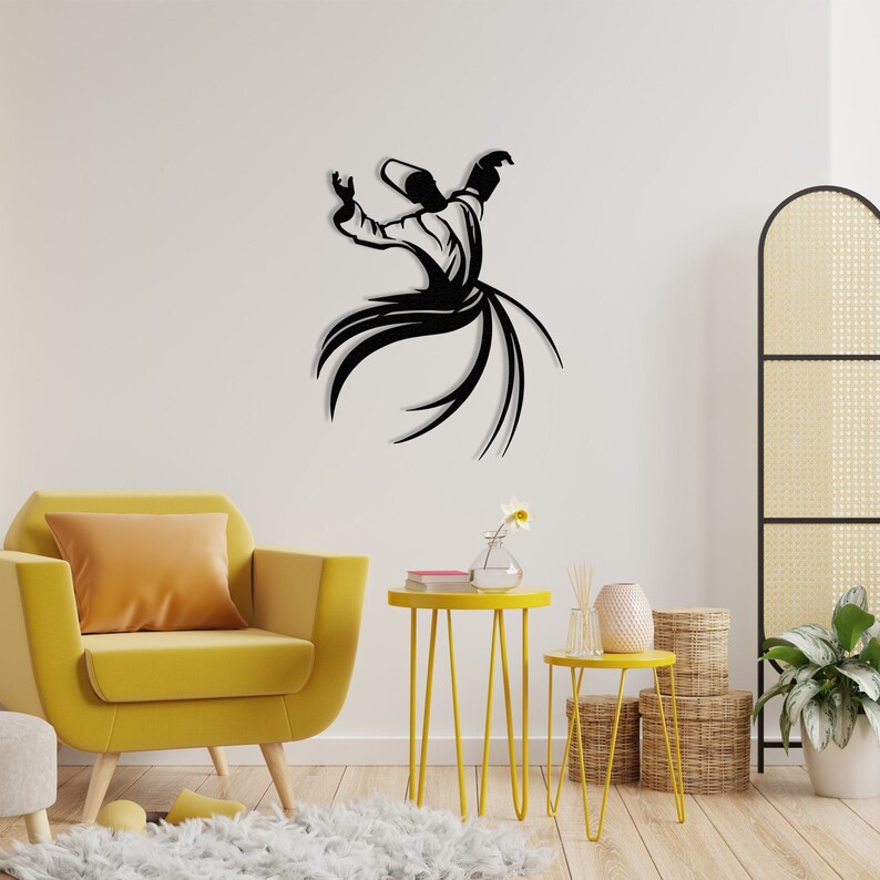 Whirling Dervishes Simple Design outlet Metal Islamic Wall Art, Modern Sufi, Rumi Calligraphy (Semazen) Wall Decor, Arabic Line Art Wall Decor