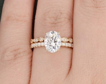 14k Yellow gold Engagement rings, Fancy Oval cut Moissanite diamond wedding anniversary surprise classic promise rings for woman's