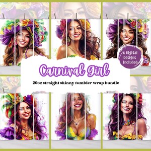 Vibrant Tropical Beauty Tumbler Wrap Bundle – 6 Digital Designs for 20oz Skinny Tumblers