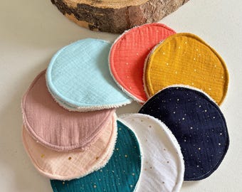 Coussinets  d’allaitement lavables  double gaze et éponge bambou fait main – réutilisables zéro déchet – cadeau naissance maternité maman