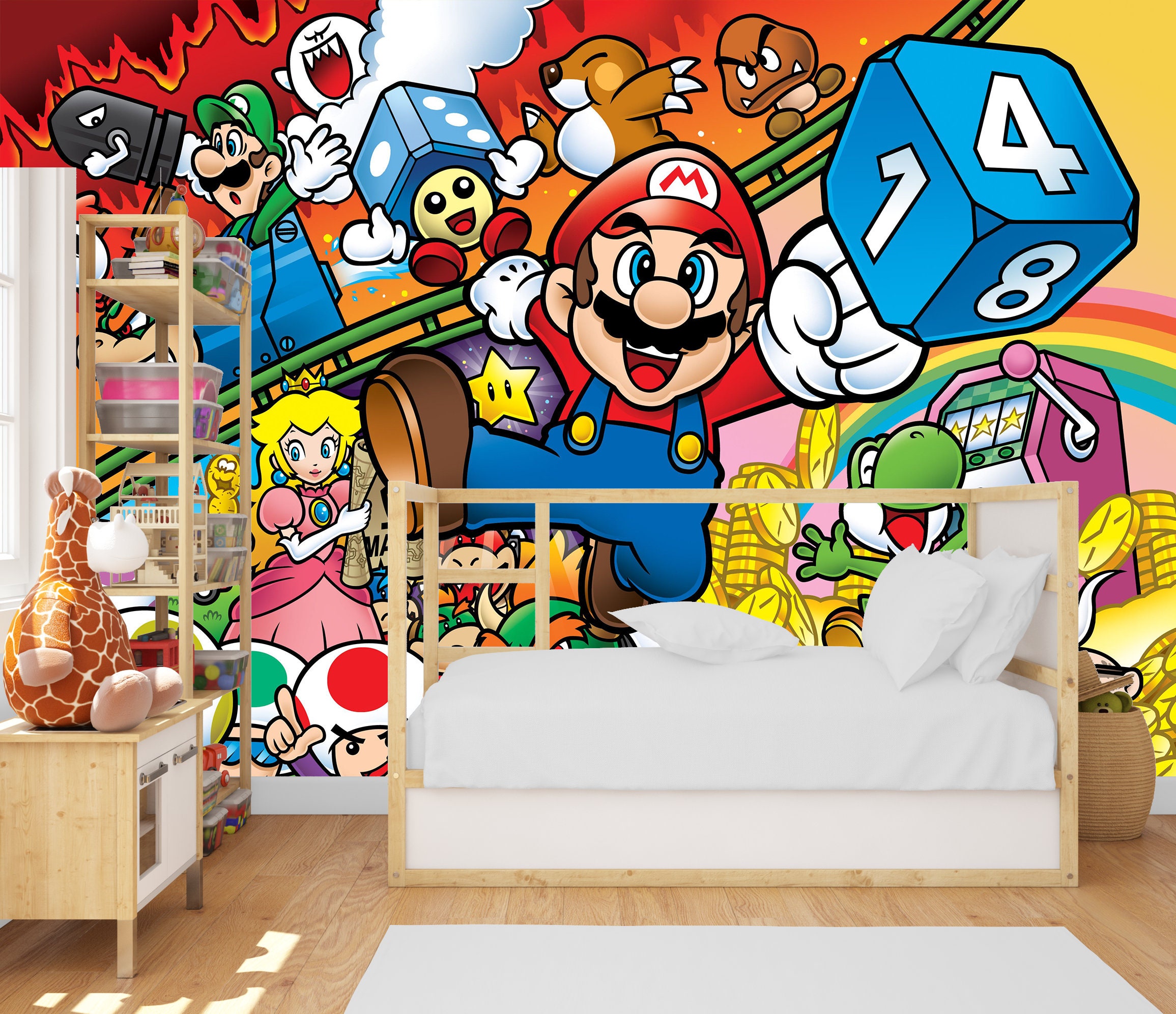 Super Mario Wallpaper Mural / Removable Traditional Peel Stick - Etsy