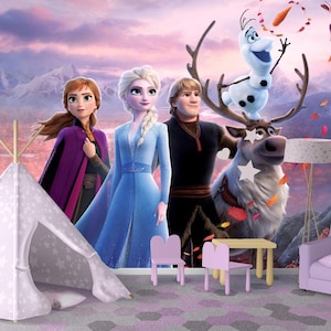 Frozen Wallpaper , Frozen Elsa Themed Kids Wallpaper , Peel and Stick Kids Wallpaper , Elsa Wallpaper , Ice Queen Wallpaper , Baby Gifts