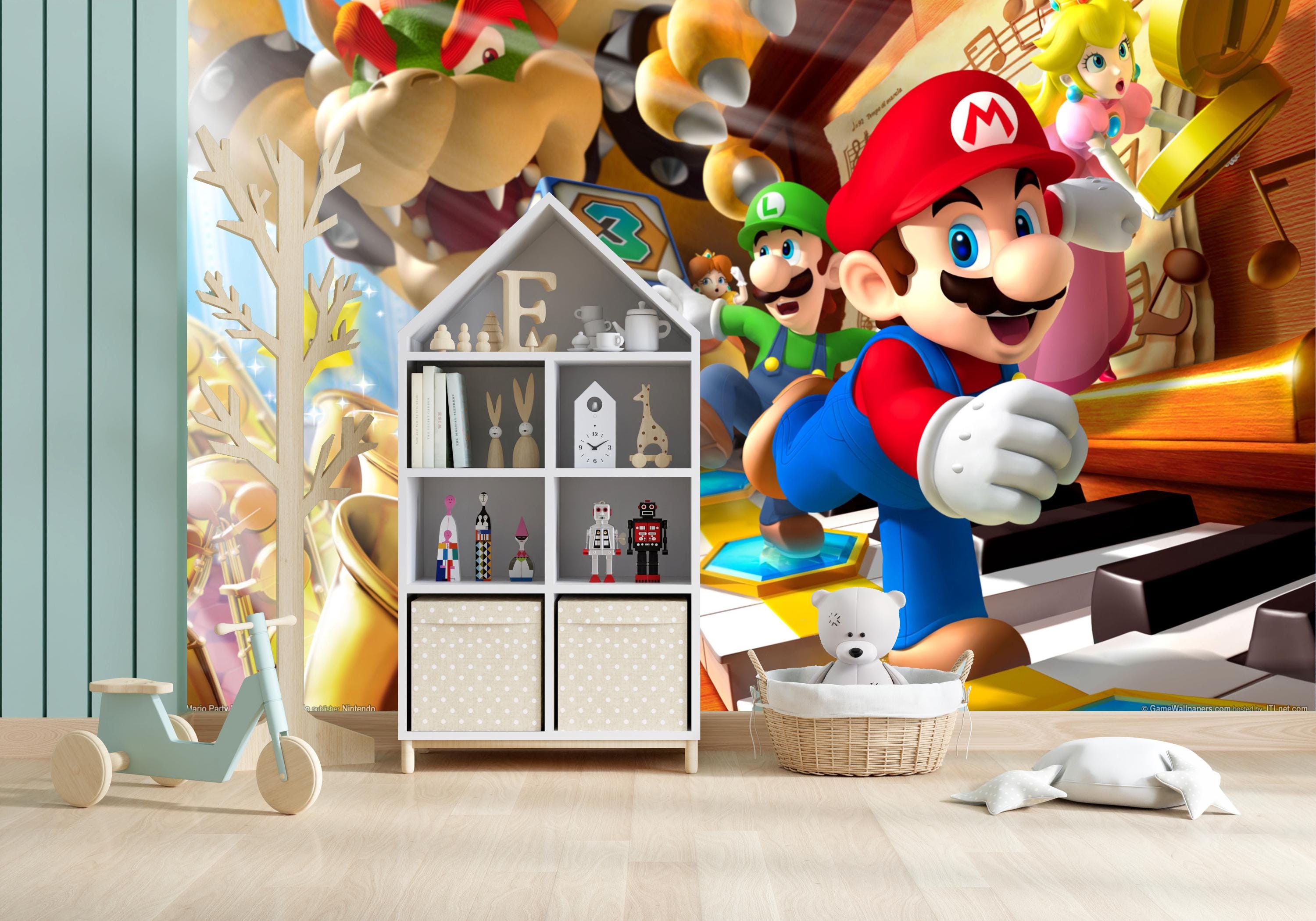 Super Mario Wall Mural: Peel and Stick Nursery Decor - Etsy