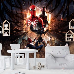 Süper Hero Spiderman Luxury  Wallpaper peel and stick, Spiderman Wallpaper Boys Room, Wall Mural Nursery Kids Play Room