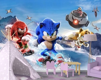 Sonic Cartoon Wallpaper: Peel and Stick Kids Room Decals