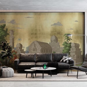 Indian Elephant Early Morning Wallpaper Mural, India wallpaper, Designer Wall Decal, Personalisable