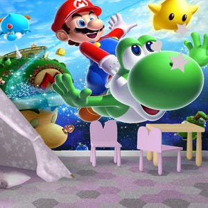 Super Mario Wandtattoo Luigi Wandbild König Koopa Wallpaper für Kinderzimmer Dekor schälen und aufkleben Vlies