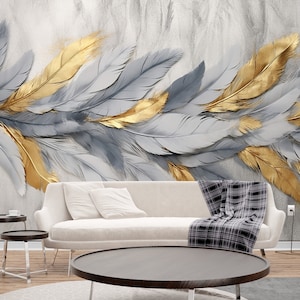 White floral Gold Yellow Butterfly Flowers Background Floral Wallpaper Self Adhesive Peel and Stick Wall Sticker Wall Decoration Removable