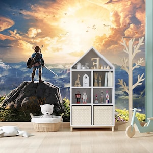 Zelda Wallpaper Zelda Mural Vinyl Wallpaper Legend of Zelda Wall Mural Zelda Wall Art Peel and Stick Zelda Print Large Wall Art Zelda Decal