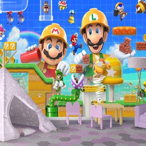 Super Mario-behang Peel and Stick, kinderkamerwanddecoratie, Super Mario-muurontwerp kinderkamer, zelfklevend, Peel and Stick, niet-geweven