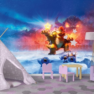 Super Mario Bros Godzilla King of the Monsters Wallpaper Decorazione della stanza Carta da parati staccabile e adesiva - Tessuto non tessuto