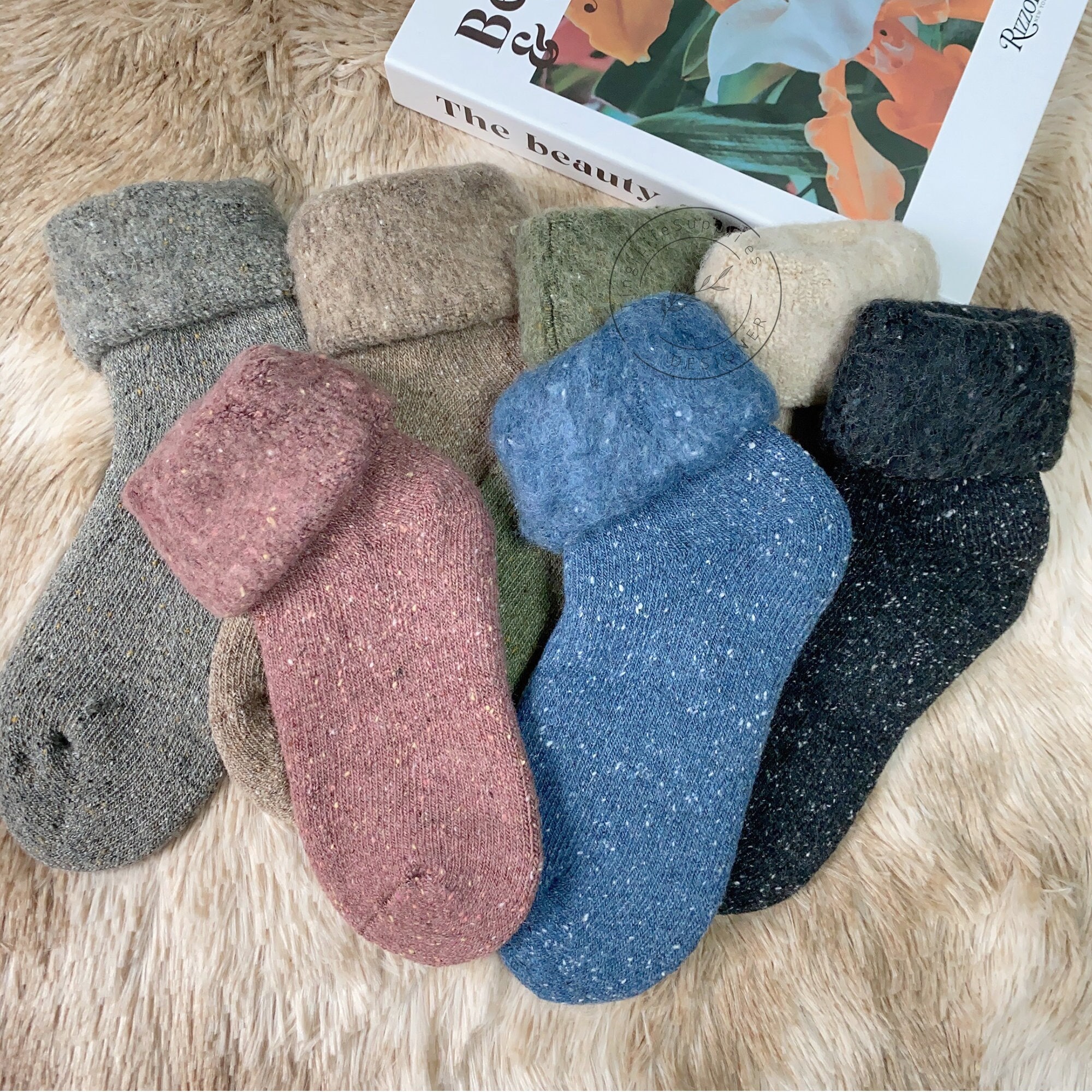 Chaussettes épaisses en velours pour hommes, mi-mollet, chaud