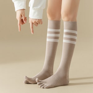 Women Tabi Socks, Knee High Socks, Cotton Split Toe Socks, Five Finger ...
