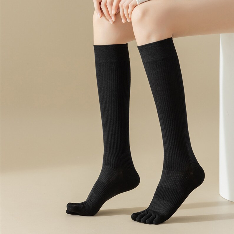 Solid Color Tabi Socks Women's Toe Socks Knee High Sock Etsy