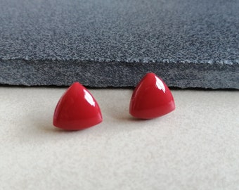 Rounded Triangle Stud Earrings - pick your colour