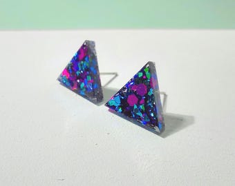 Triangle stud earrings (pick your colour)
