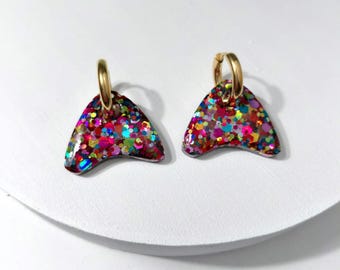 Abstract Huggie Hoop Earrings (pick your colour)