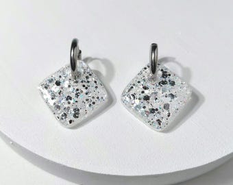 Diamond Huggie Hoop Earrings (multiple colours)