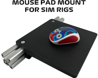 Mouse Pad Mount for Sim Rigs | 200 x 200mm Sturdy Platform | Aluminum Profile Compatible