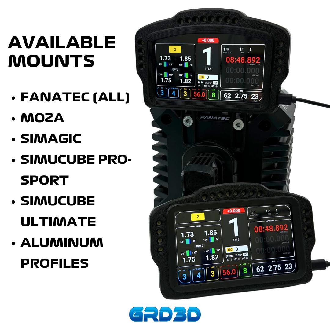 GRD3D Sim Racing Dashboard - 5-inch Touch Display, 16 RGB Leds for RPM ...