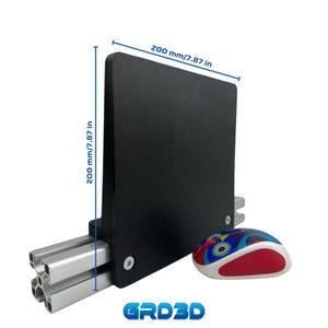 May include: A black plastic panel measuring 7.87 inches by 7.87 inches. The panel is mounted to a silver aluminum extrusion. A colorful wireless mouse is in the foreground.