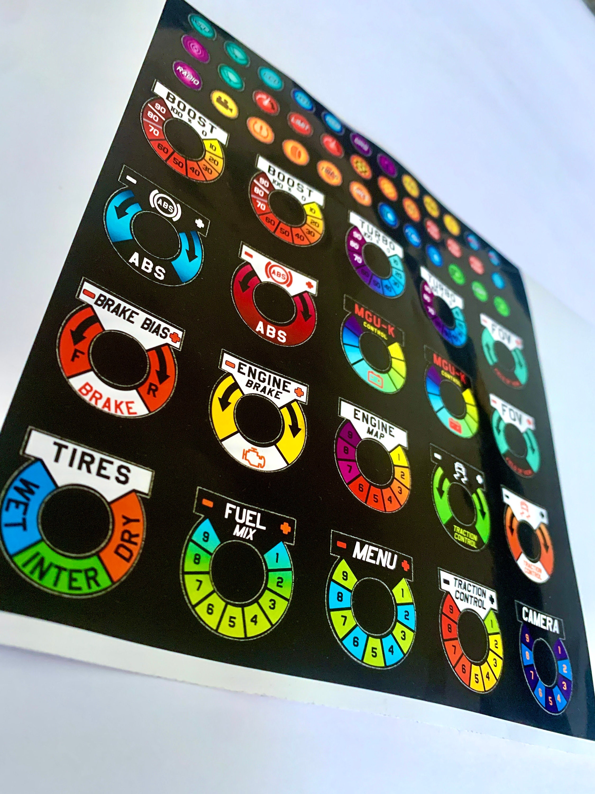 Sim Racing Stickers, 203 Pcs. for Steering Wheels and Button Box - Etsy