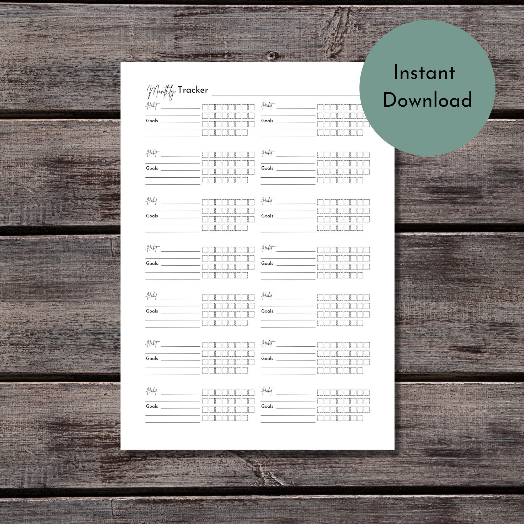 Printable Multiple Habit Tracker Planner Page Digital Planner Goodnotes ...