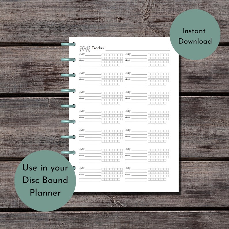 Printable Multiple Habit Tracker Planner Page - Digital Planner ...