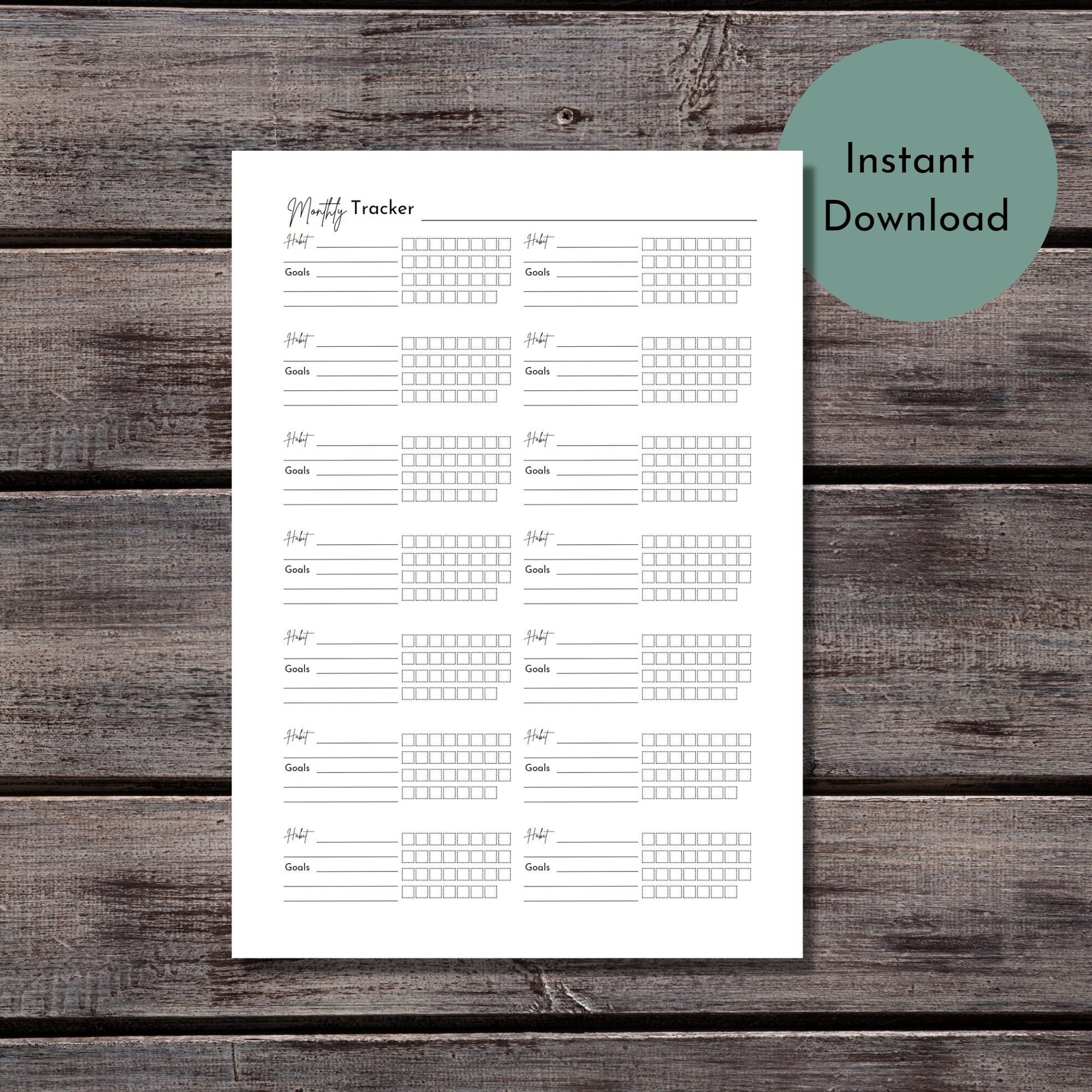 Printable Multiple Habit Tracker Planner Page Digital Planner Goodnotes ...