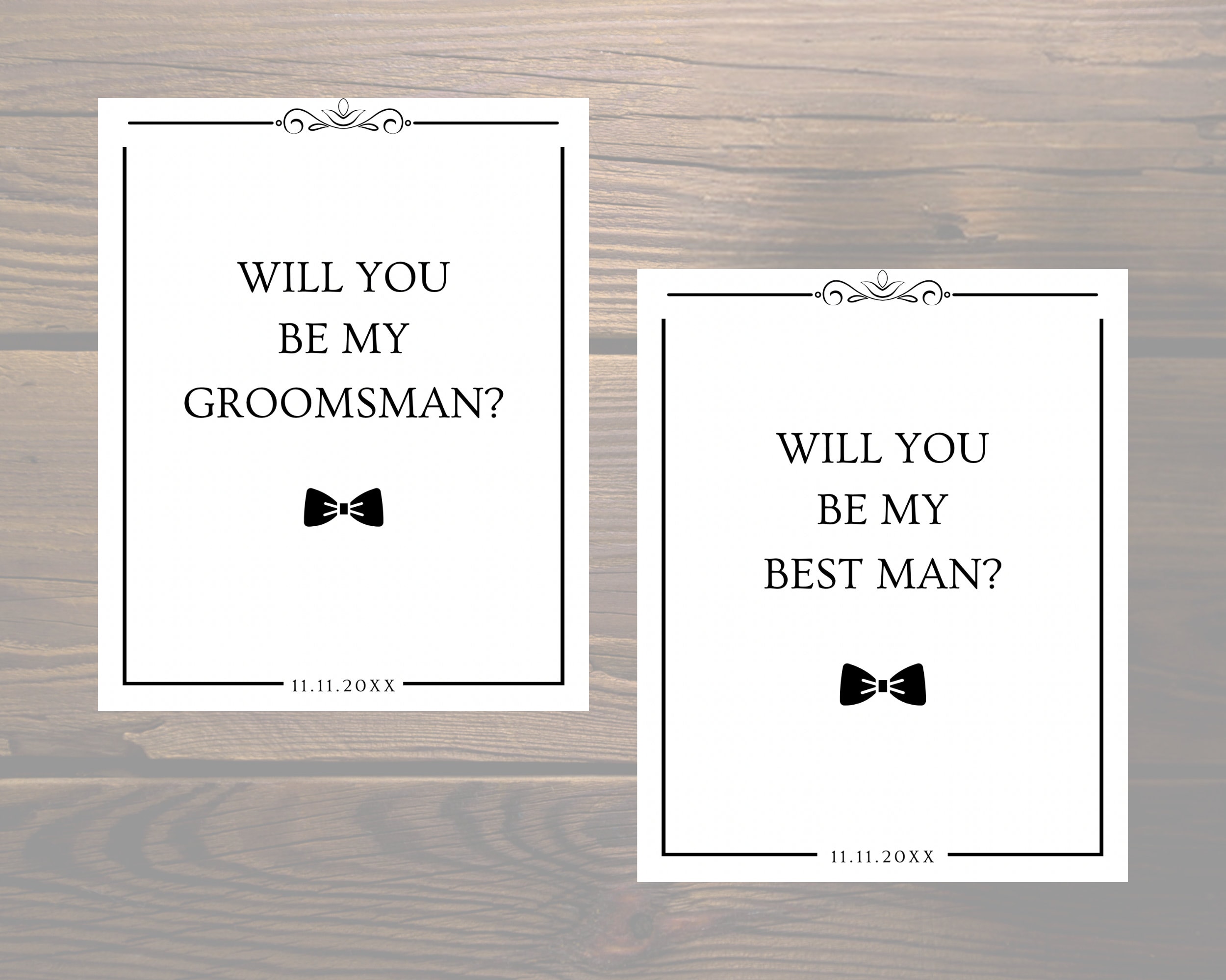 Will You Be My Groomsman Card Template, Groomsmen Proposal Card ...