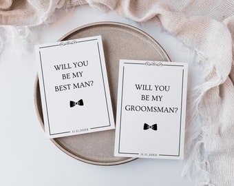 Will you be my groomsman card template, Groomsmen proposal card editable, Groomsman proposal gift printable, Best man proposal card