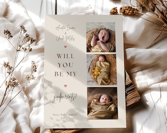 Godparent Proposal Card Template: Editable Photo Card (Digital Download)