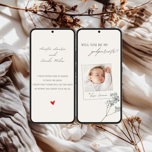 Canva de vídeo de proposta de padrinho, editável vocês serão meus padrinhos digital, modelo de vídeo animado, cartão de proposta de madrinha