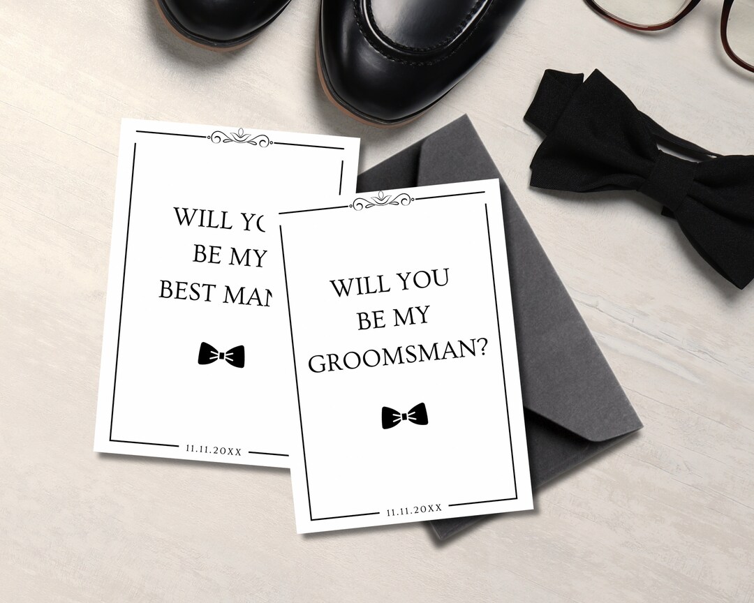 Will You Be My Groomsman Card Template, Groomsmen Proposal Card ...