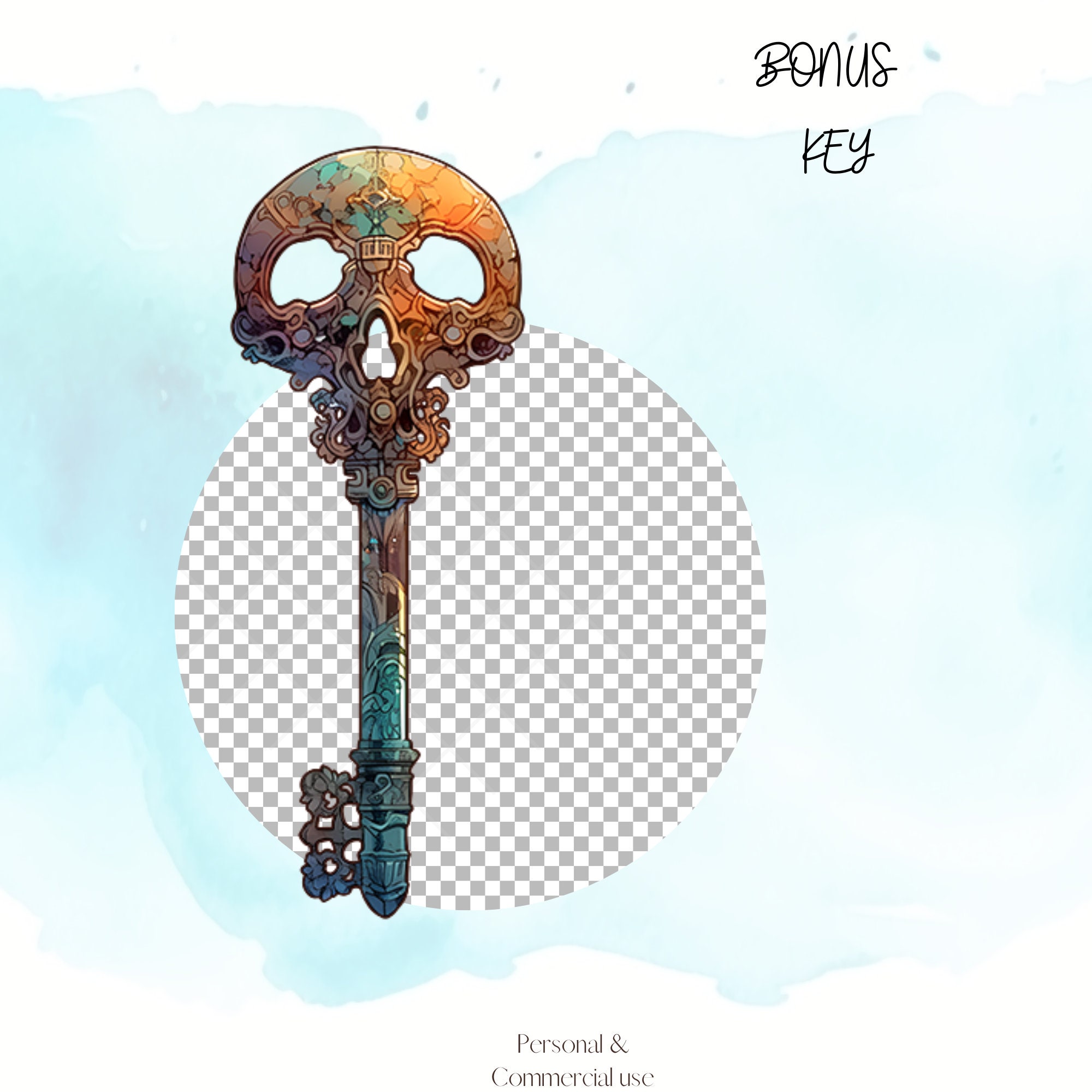 Ornate Key Collection, Clip Art, 12 Transparent PNG Images, Plus Bonus ...
